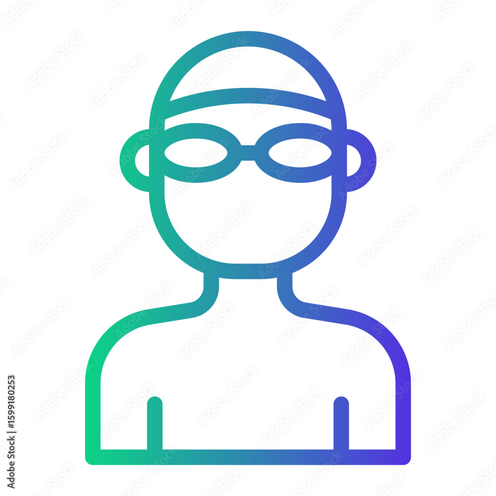 Obraz premium swimmer Line Gradient Icon