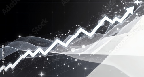 Abstract Upward Trend Graph Business Growth Financial Success Data Visualization Technology