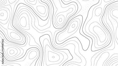 Topography inspired seamless vector with modern white line contours, landscape mapping textures, and vintage outdoors explorer style for backgrounds