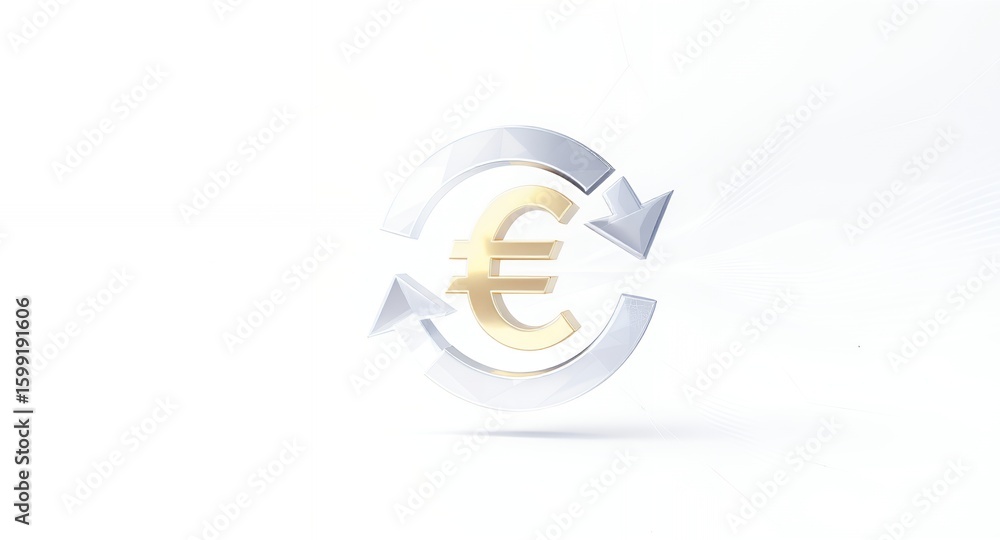 Fototapeta premium Euro Currency Symbol with Circular Arrows