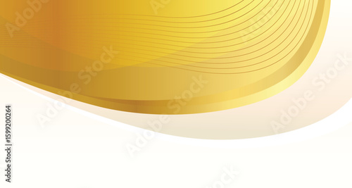 Abstract elegant flowing gold wave line vector on white background. Luxury shiny gold wave template design element with space for your text. Suit for presentation, poster, flyer, cover, banner