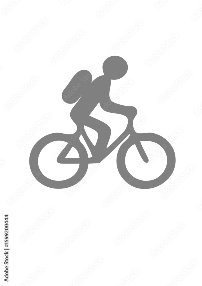 Fototapeta premium silhouette of a man riding bicycle bicicleta bici