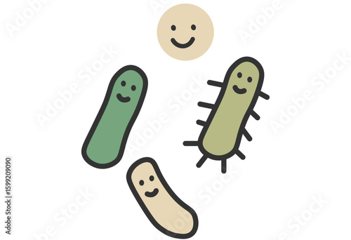 Cute Microbes Compost Decomposition Illustration
A cute and friendly illustration of microbes or good bacteria, ideal for composting, food waste decomposition, fermentation