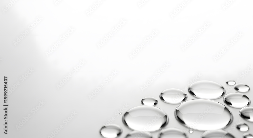 White background with transparent embossed bubbles in the bottom corner White background with transparent embossed bubbles in the bottom corner
