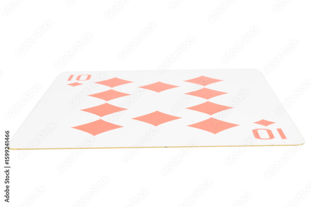 Obraz premium card gambling on white game luck ten diamonds