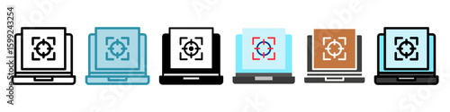 Focus multi style, mini illustration icon set. Vector for modern concept, print, UI, UX kit, web and app development. related to remote working, work from home.