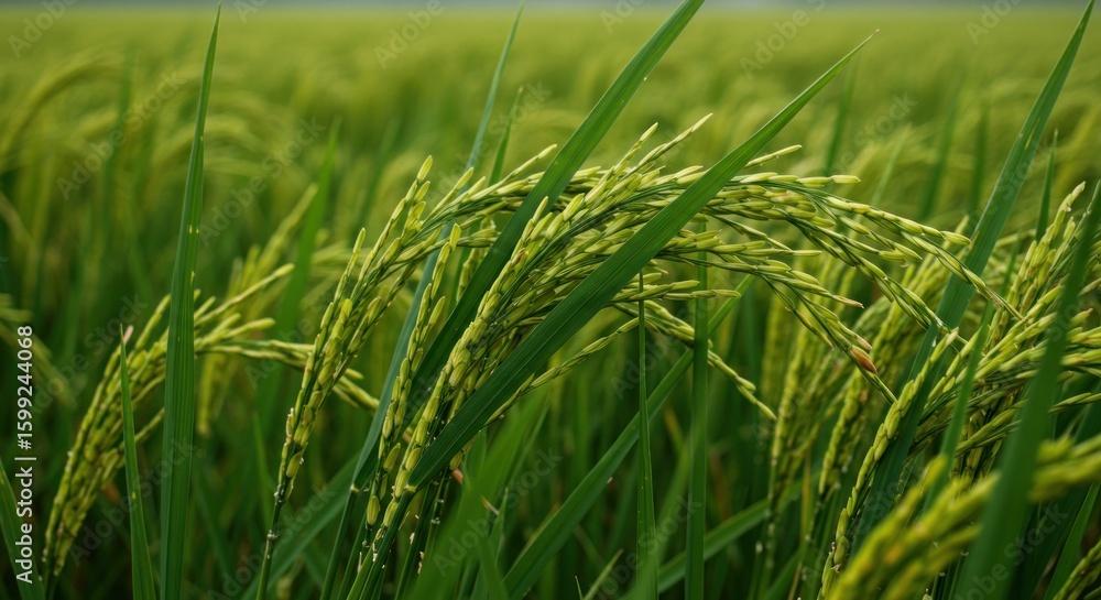 Lush rice paddy field Lush rice paddy field