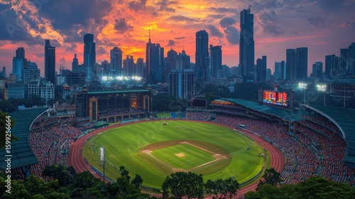 Stadium Sunset: Kuala Lumpur's Iconic Skyline at Dusk