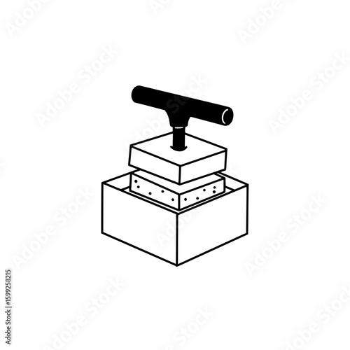 Simple Mechanical device: A schematic, illustrative design depicting a rudimentary machine, the image provides an understanding of basic engineering concepts