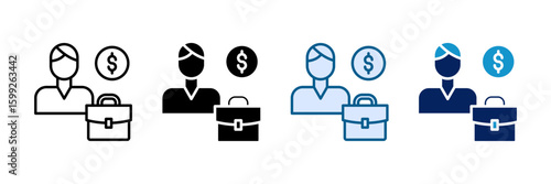 Micro Job Icon Set Multiple Style Collection