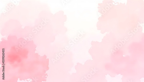 Pink sky watercolor paint splash texture with artistic cloud pattern design