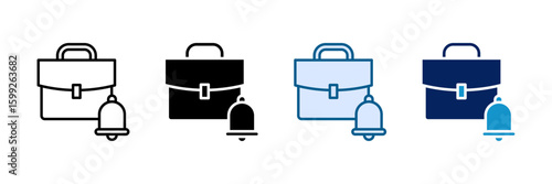 Job Alert Icon Set Multiple Style Collection