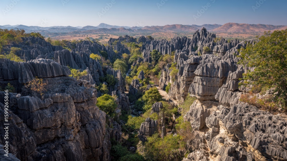 Fototapeta premium Panoramic view of a dramatic rock formation