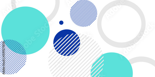 Abstract geometric blue circle with lines modern vector background
