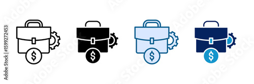 Business Model Icon Set Multiple Style Collection