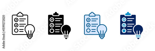 Test Idea Icon Set Multiple Style Collection