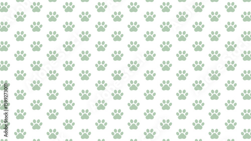 Subtle green paw print pattern for calming pet accessories. Adorable and clean design