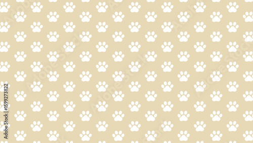 Clean white paw print pattern for comforting pet accessories. Adorable and versatile design