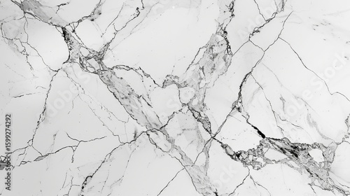 white marble pattern with fine silver veins, polished texture, plain background, realistic style, soft natural lighting, neutral tones, angled composition with negative space at top