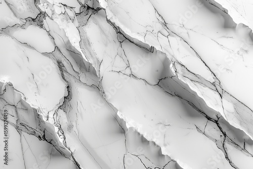 white marble pattern with soft gray veins, smooth texture, plain background, realistic style, bright ambient lighting, neutral tones, angled composition with negative space at top