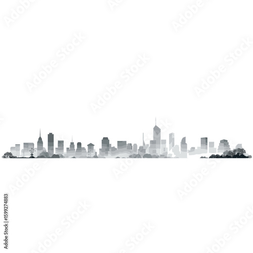 City scape Silhouette city architecture illustration vector