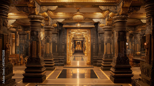 Ornate Interior Of The Swami Narayan Temple