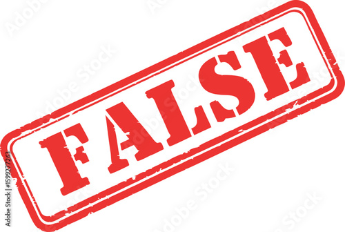 False red ink rubber stamp symbol grunge effect vector illustration