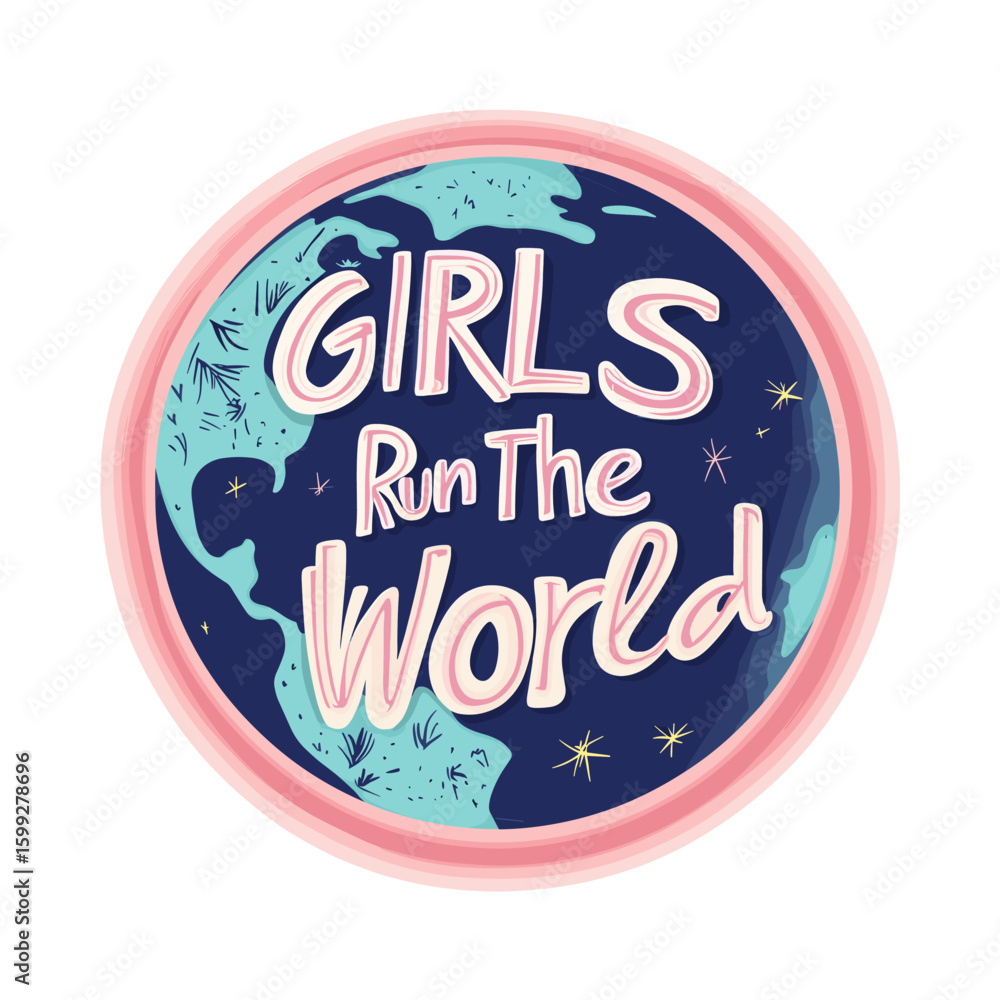 Fototapeta premium Girls world run art vector