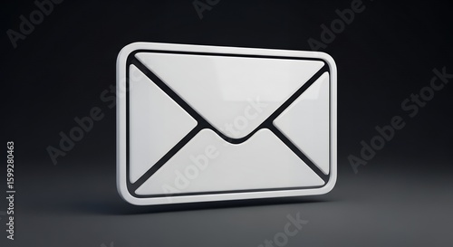 Minimalist White Envelope Icon on Dark Background for Email Communication
