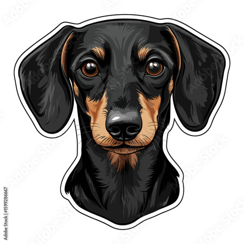 A dog sticker dachshund animal canine vector