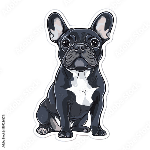 A dog sticker bulldog animal french vector