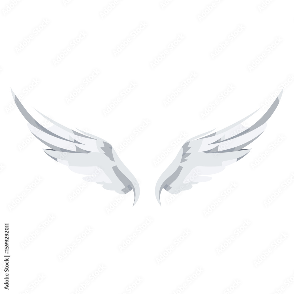 Obraz premium White angel wings illustration design spiritual vector