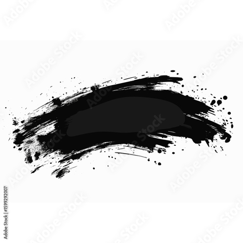 A paint brush stroke abstract black art vector