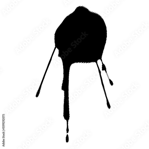 Flat individual black ink splashed abstract splatter artistic vector