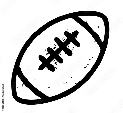 Hand-drawn Sketch of an American Football