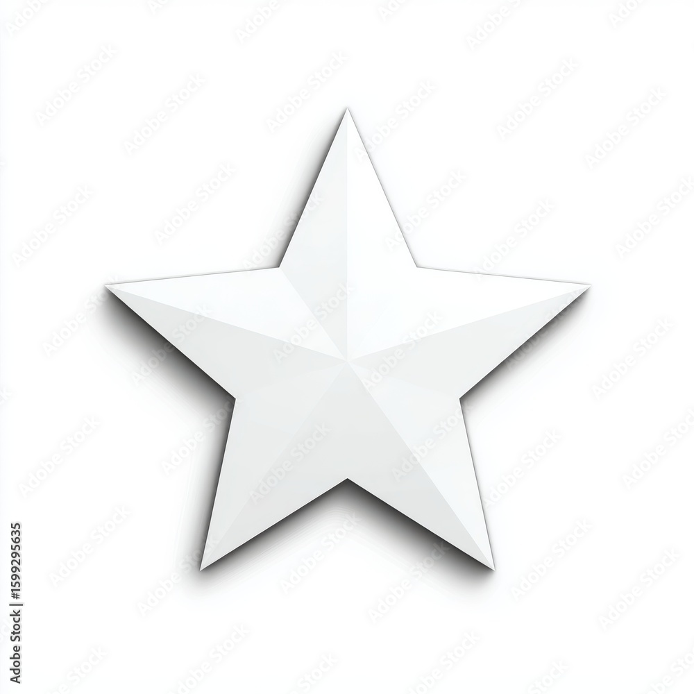 Obraz premium White Five Pointed Star on White Background