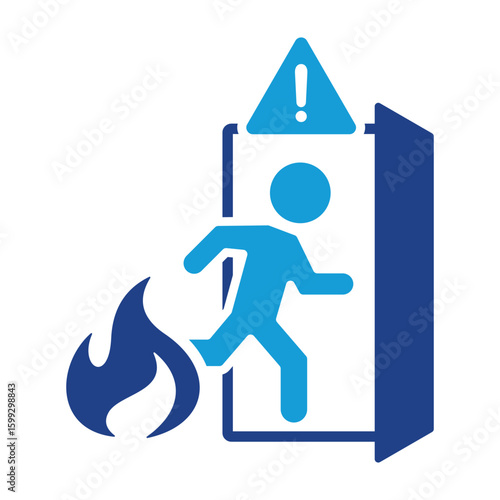 Fire Evacuation Icon.