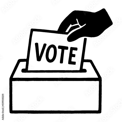 Hand casting vote ballot vector