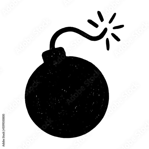 Explosive silhouette with lit fuse vector
