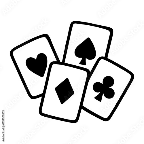 Playing cards suit symbols vector