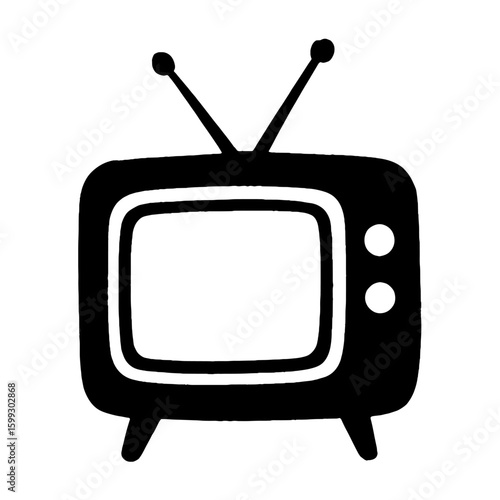 Retro television silhouette icon vector
