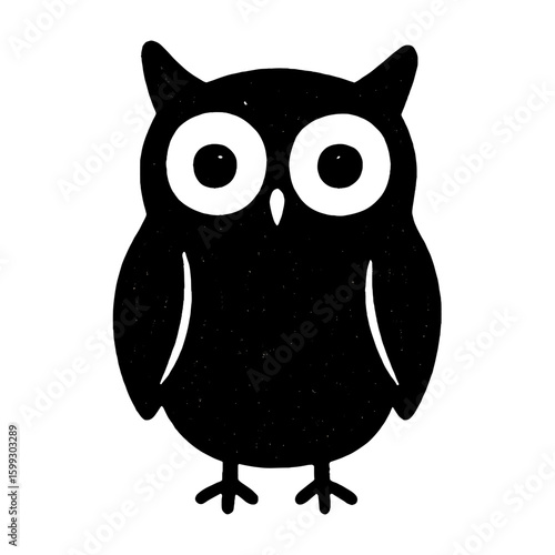 Minimalist owl silhouette illustration vector