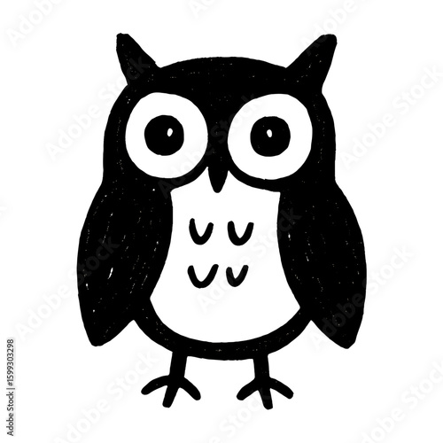Cute hand-drawn owl illustration vector