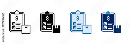 Price List Icon Set Multiple Style Collection