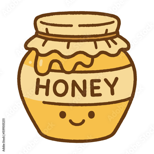 Cute honey jar illustration vector