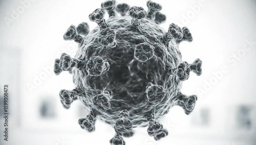 Hyper-Realistic virus Particle Floating in Microscopic Environment
