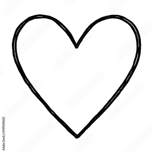 Simple heart line art vector