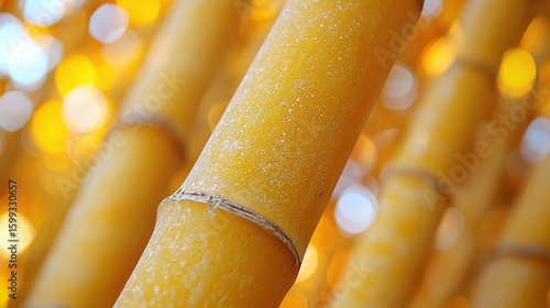 Golden Bamboo Close-Up: A Serene View of Nature's Beauty