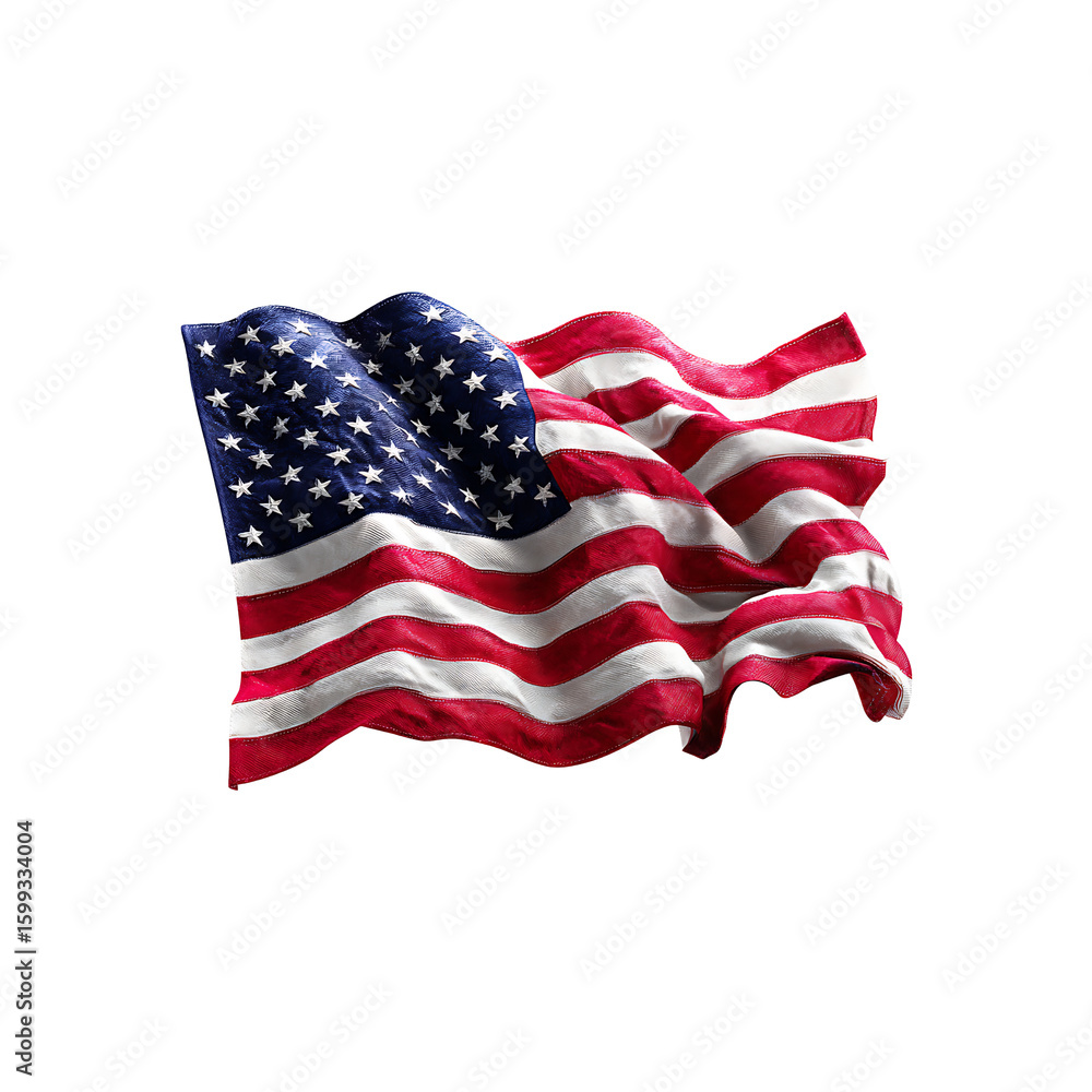 Obraz premium flag of united states of america isolated on white background