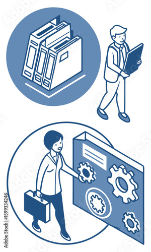 Business illustration teamwork digital files